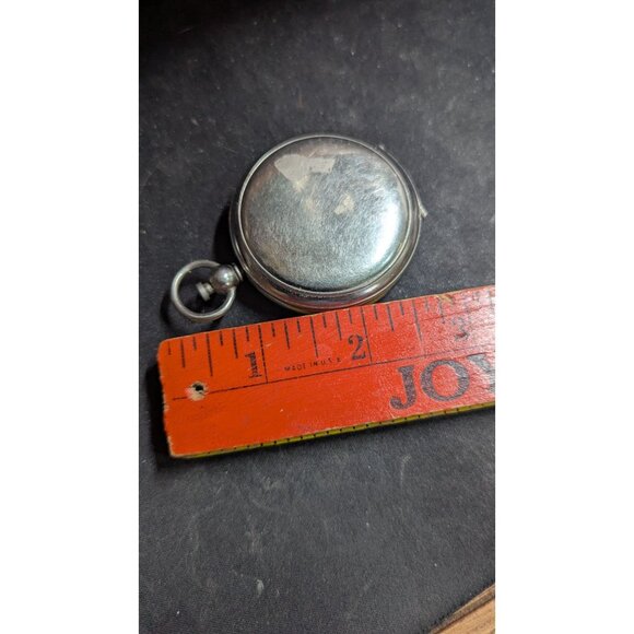 Antique Pocket Compass With Silver Look Case Made In France 2-Inch Diameter Pre- - Picture 6 of 6